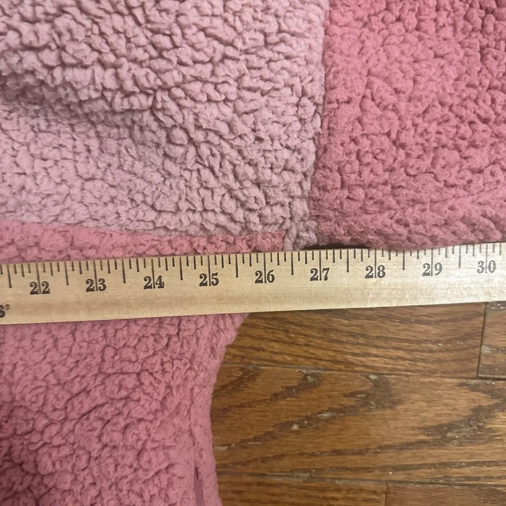 PINK Victoria’s Secret Womens XL Sherpa Fleece Pullover Quarter Zip Hoodie - Picture 9 of 10